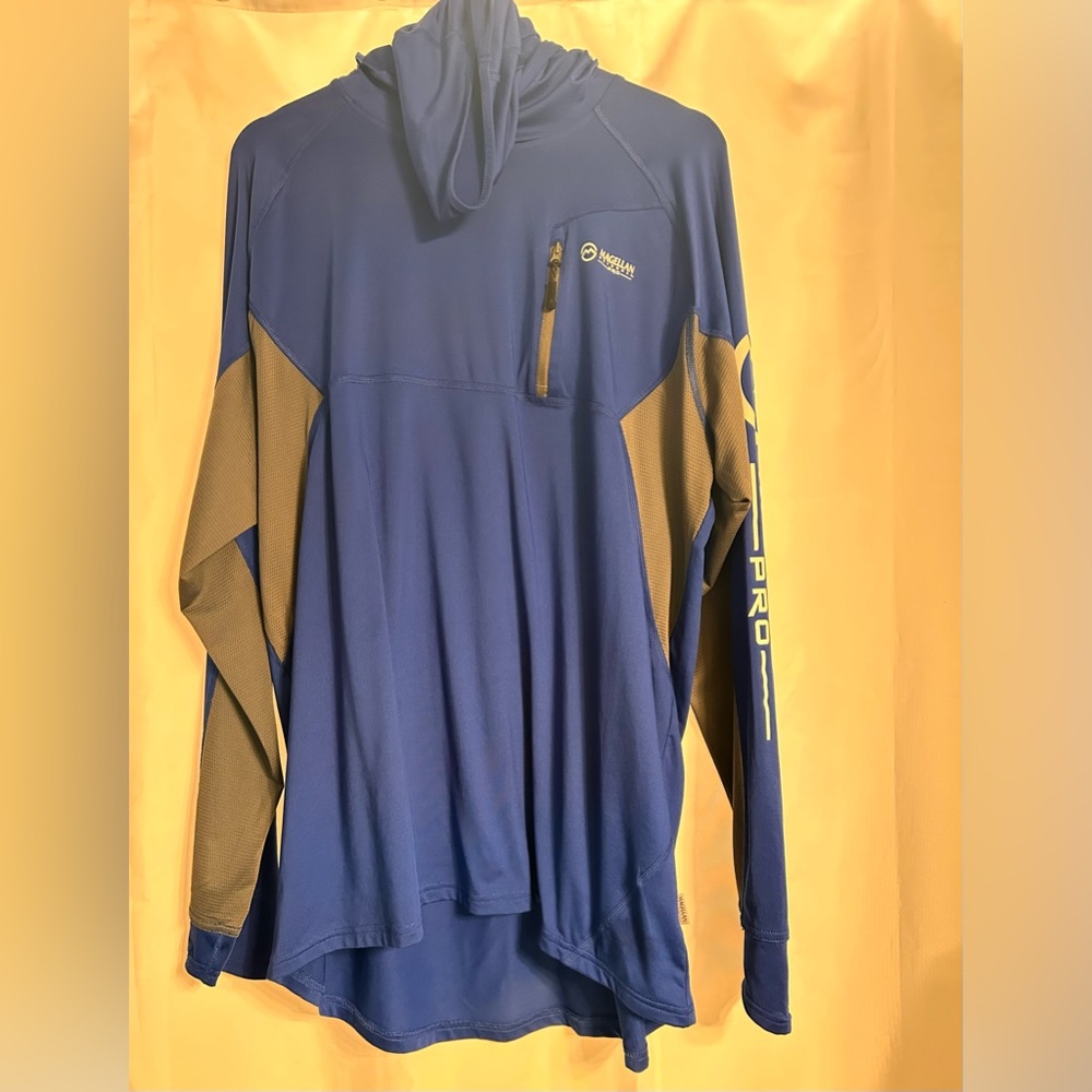 Magellan Outdoors Navy and Olive Performance Hoodie